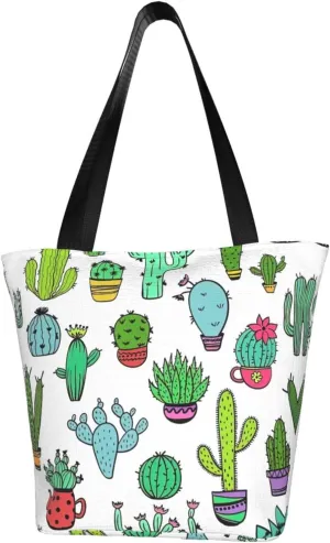 Lovely succulent Print Multifunctional Tote Daypacks for Women Work Travel Shopping Handbags Shoulder Bag