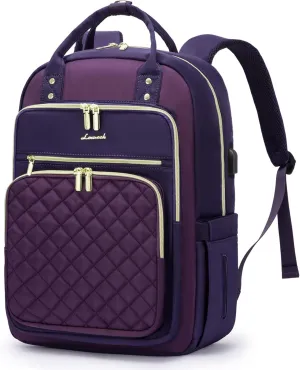 LOVEVOOK Laptop Backpack Purse for Women, 15.6" Laptop Bag for Travel with USB Port, Water Resistant Lightweight Daypacks for College Work Business, Nurse Teacher Computer Backpacks