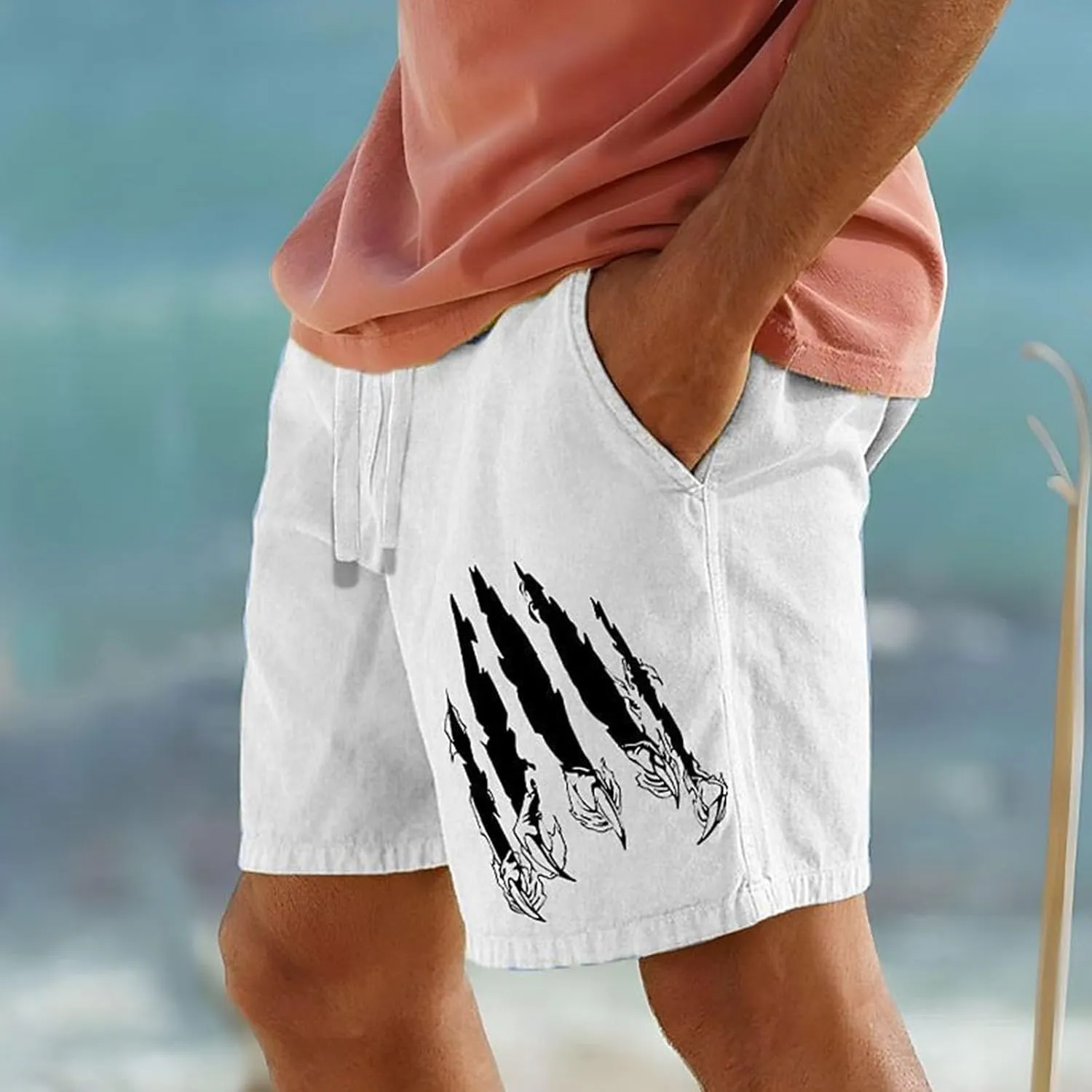 Male Swim Gradient Tie Dye Sports Shorts Casual Beach Couple Pants Short for Men Elastic Waist Mens Blue