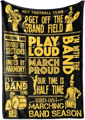 Marching Band Gifts Blanket, Band Flannel Throw Blanket for Men/Women, Funny Unique Birthday for Him/Her