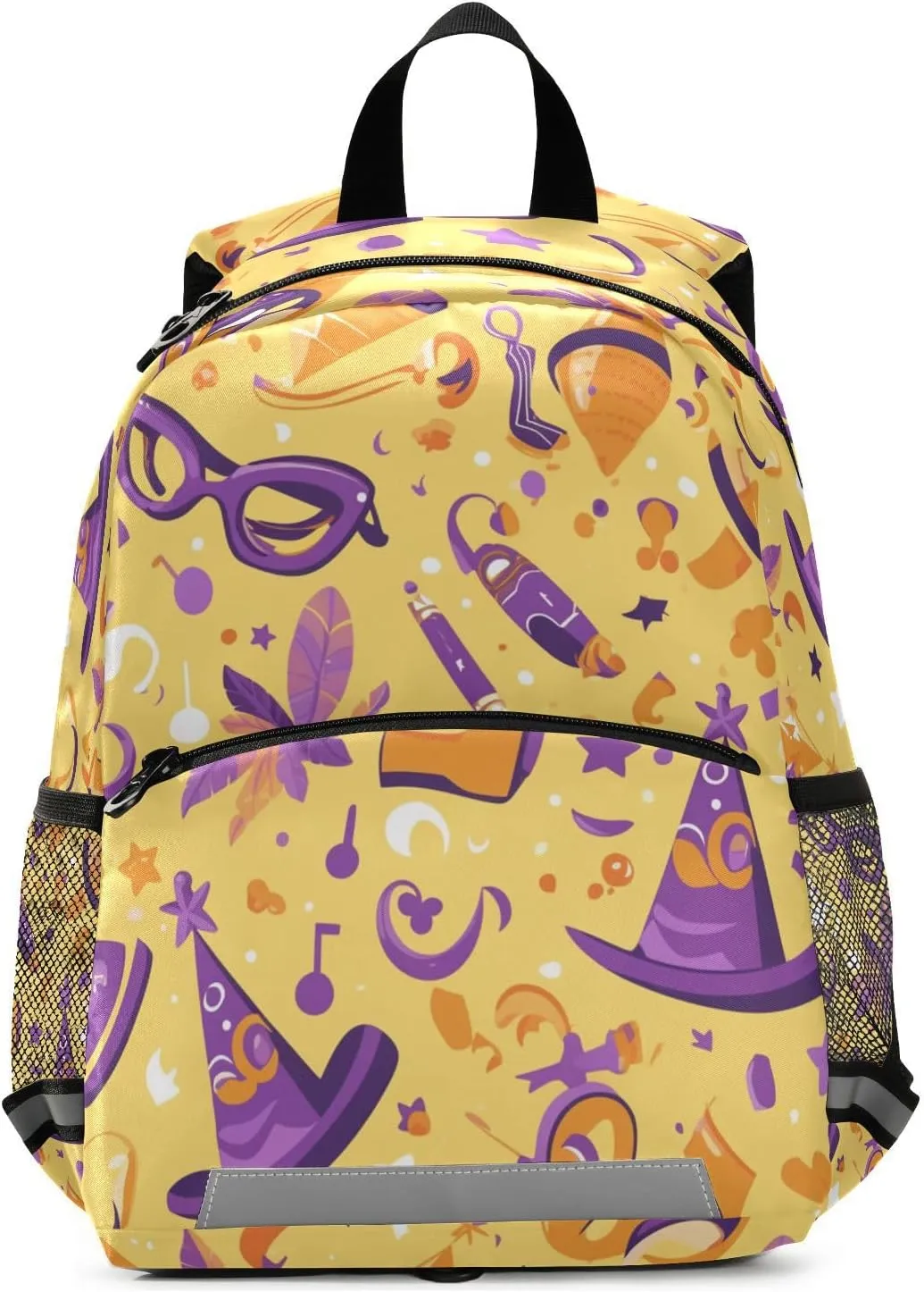 Mardi Gras Carnival Purple Holiday Pattern Saffron Kindergarten Elementary Kids Backpack Multifunctional Mini Schoolbag