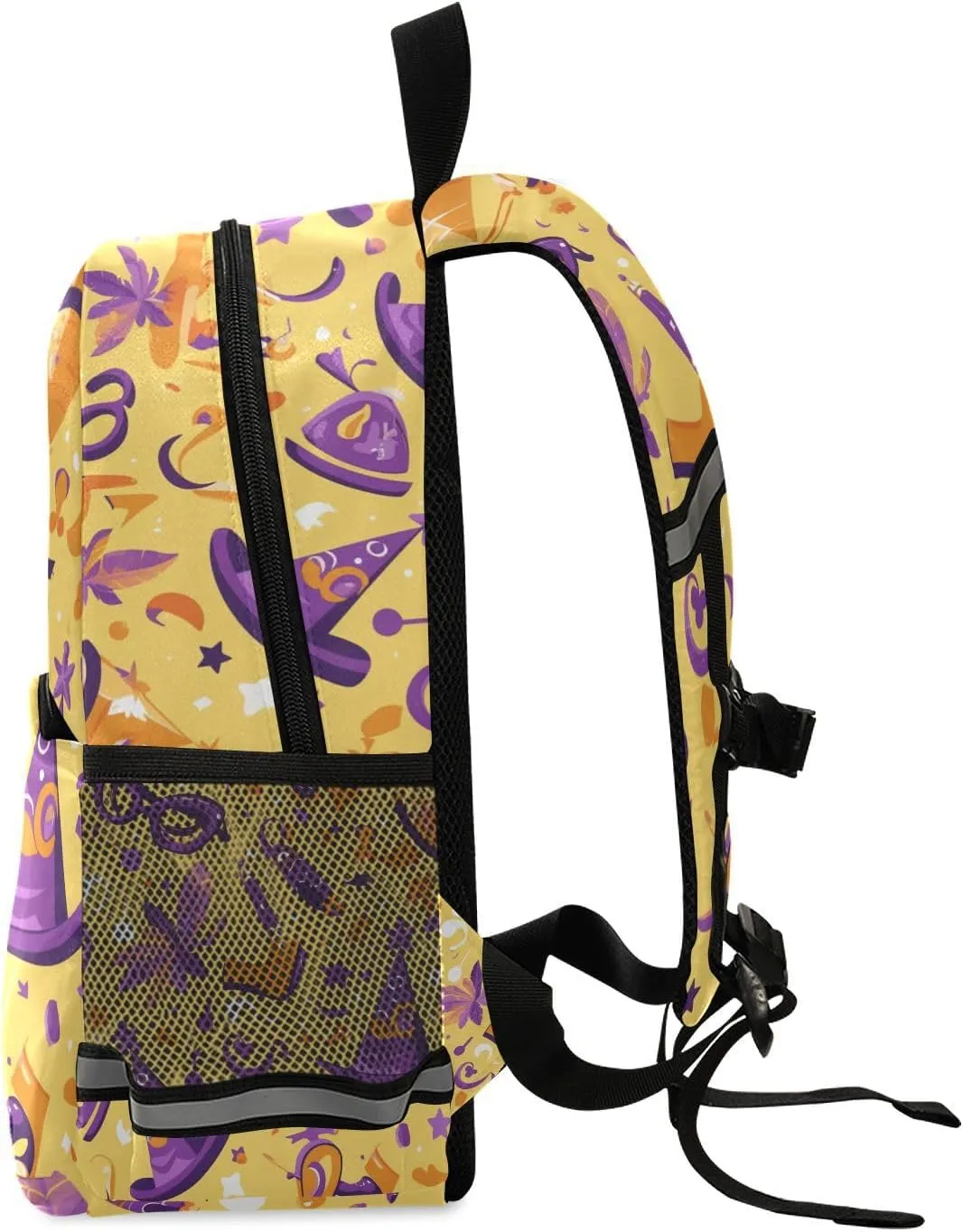 Mardi Gras Carnival Purple Holiday Pattern Saffron Kindergarten Elementary Kids Backpack Multifunctional Mini Schoolbag