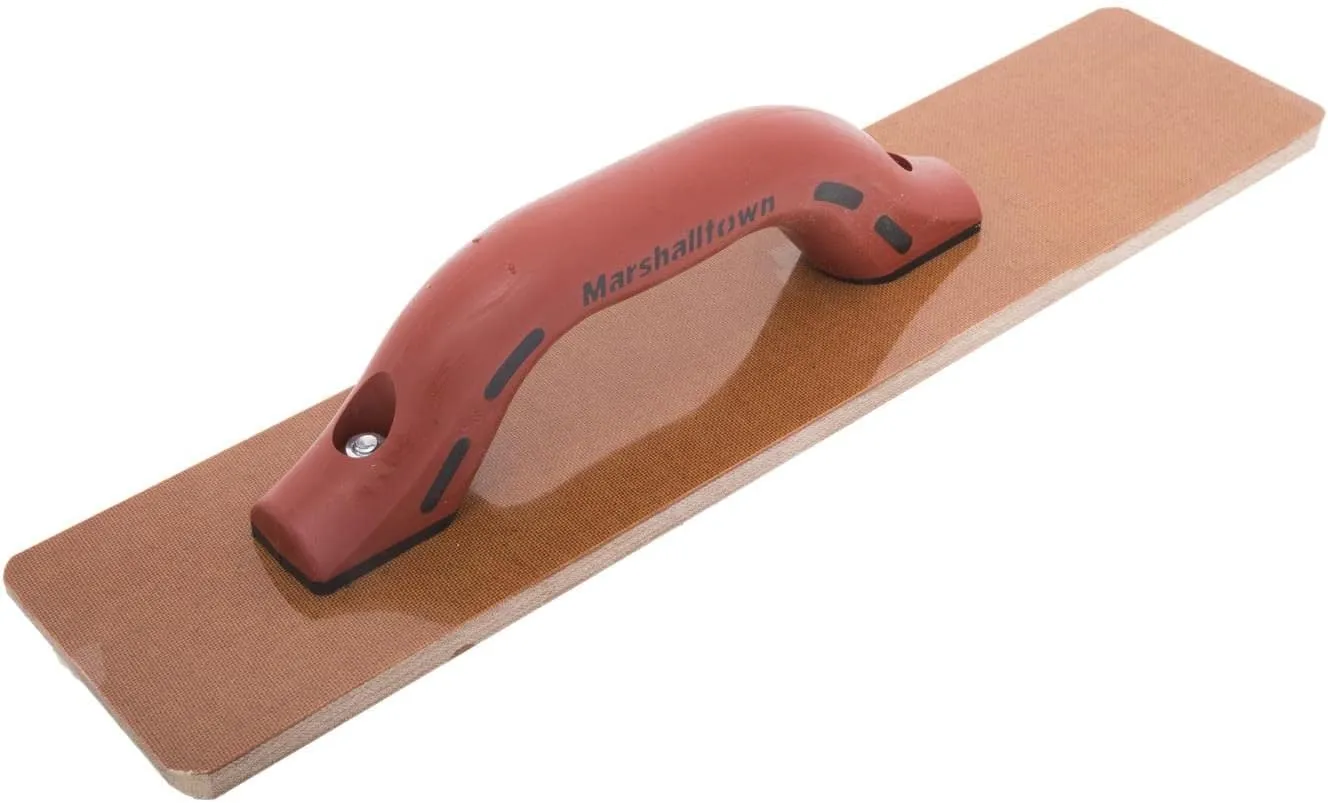 MARSHALLTOWN Resin Hand Float, 16 x 3-1/2 Inch, DuraSoft Handle, Laminated Canvas Resin, Concrete Tool, Easily Works Color Hardeners into Concrete, Square End, Concrete Tools, Made in USA, 4526D