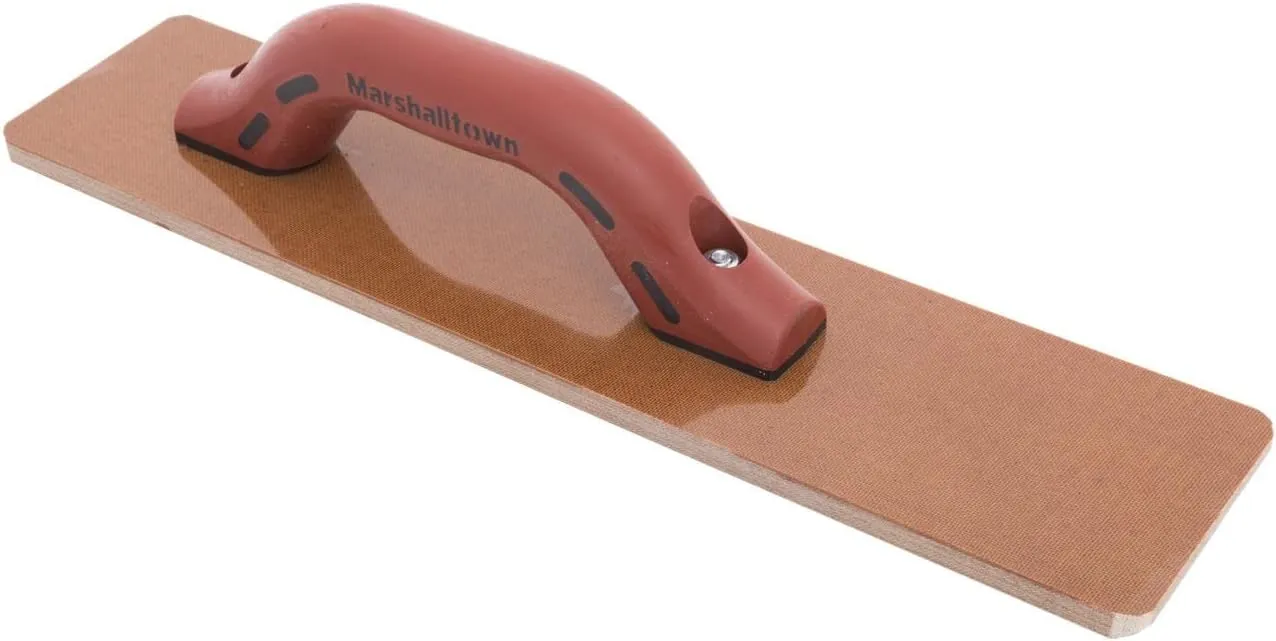 MARSHALLTOWN Resin Hand Float, 16 x 3-1/2 Inch, DuraSoft Handle, Laminated Canvas Resin, Concrete Tool, Easily Works Color Hardeners into Concrete, Square End, Concrete Tools, Made in USA, 4526D
