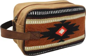 Men Women Western Woven Genuine Leather Toiletry Dopp Kit Cosmetic Travel Bag 18SKTWoolDopp