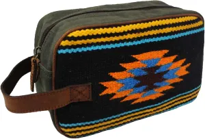 Men Women Western Woven Genuine Leather Toiletry Dopp Kit Cosmetic Travel Bag 18SKTWoolDopp