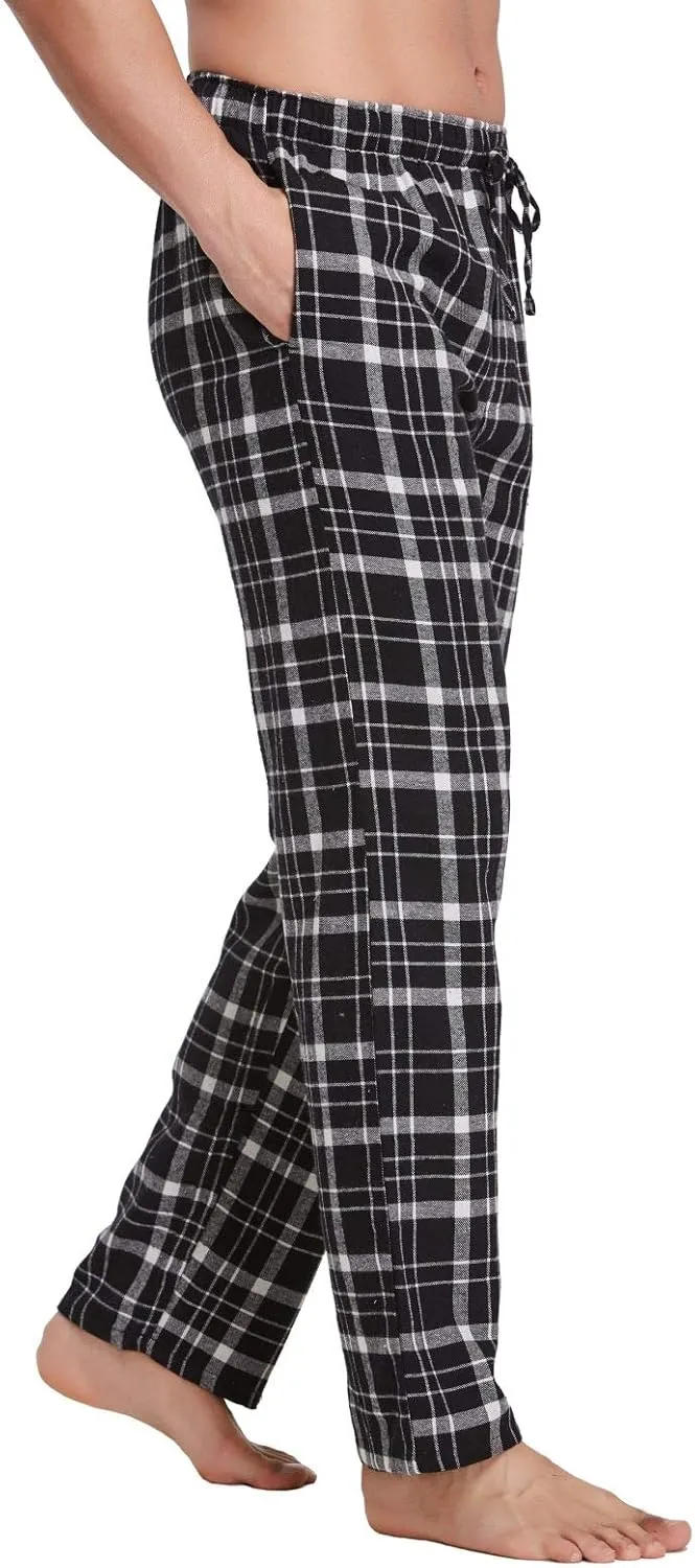 Men's 100% Cotton Super Soft Flannel Plaid Pajama Pants