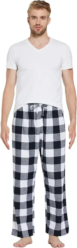 Men's 100% Cotton Super Soft Flannel Plaid Pajama Pants