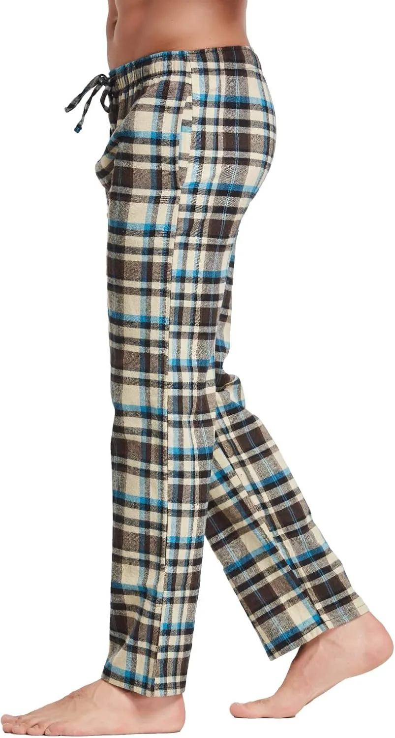 Men's 100% Cotton Super Soft Flannel Plaid Pajama Pants
