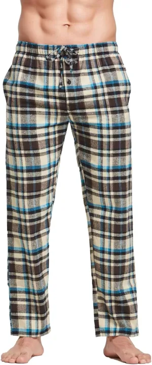 Men's 100% Cotton Super Soft Flannel Plaid Pajama Pants
