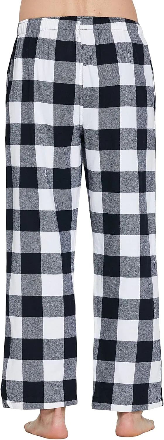 Men's 100% Cotton Super Soft Flannel Plaid Pajama Pants