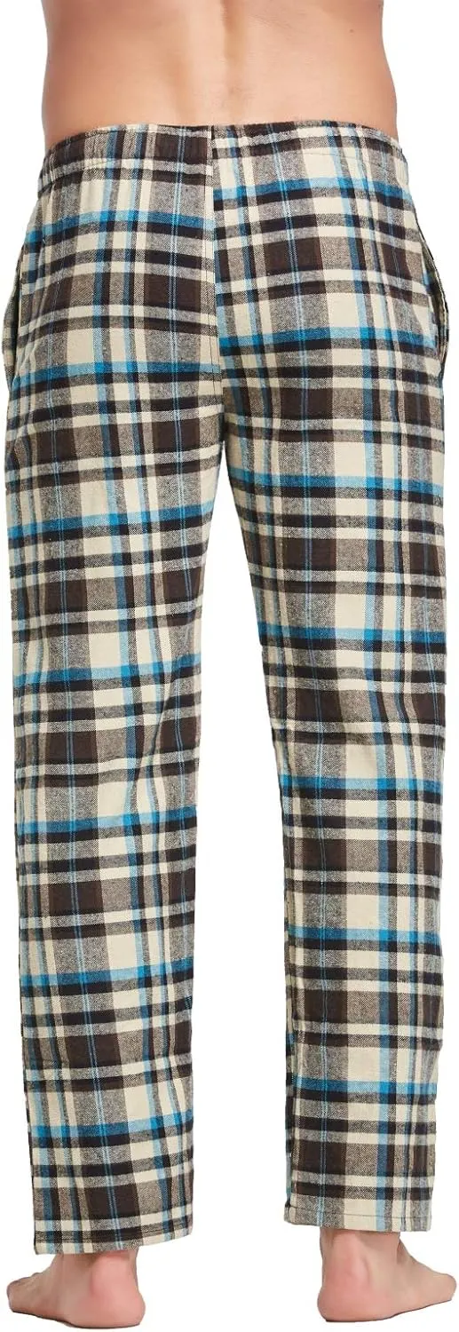 Men's 100% Cotton Super Soft Flannel Plaid Pajama Pants
