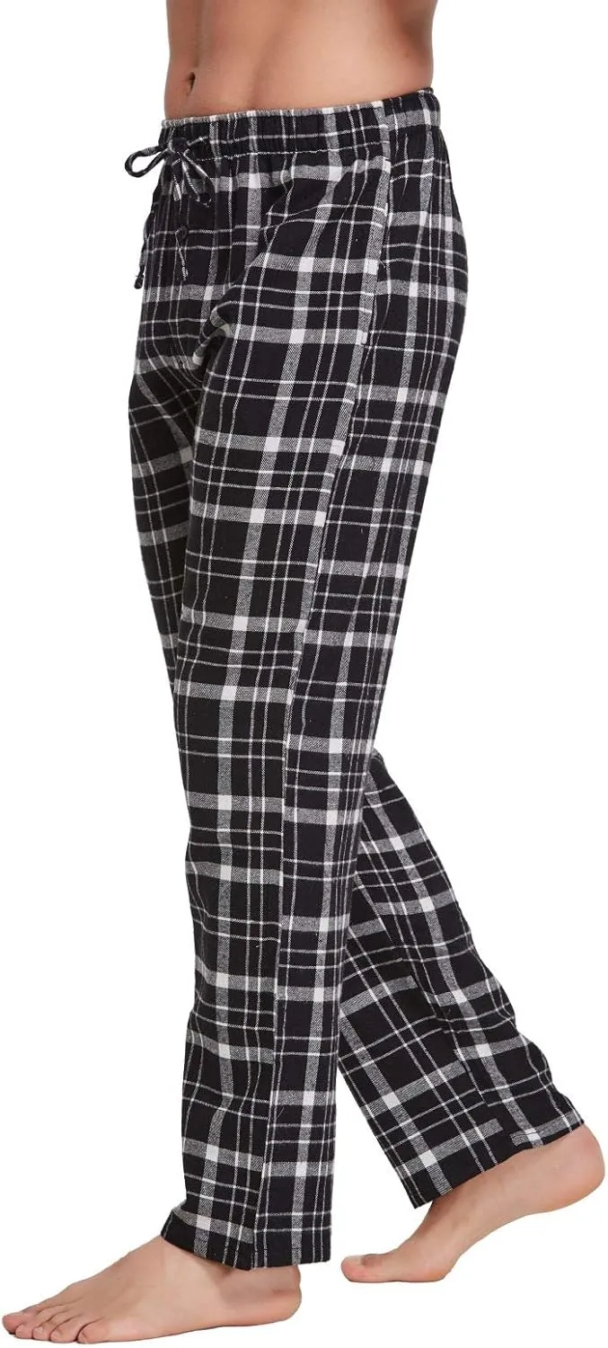 Men's 100% Cotton Super Soft Flannel Plaid Pajama Pants