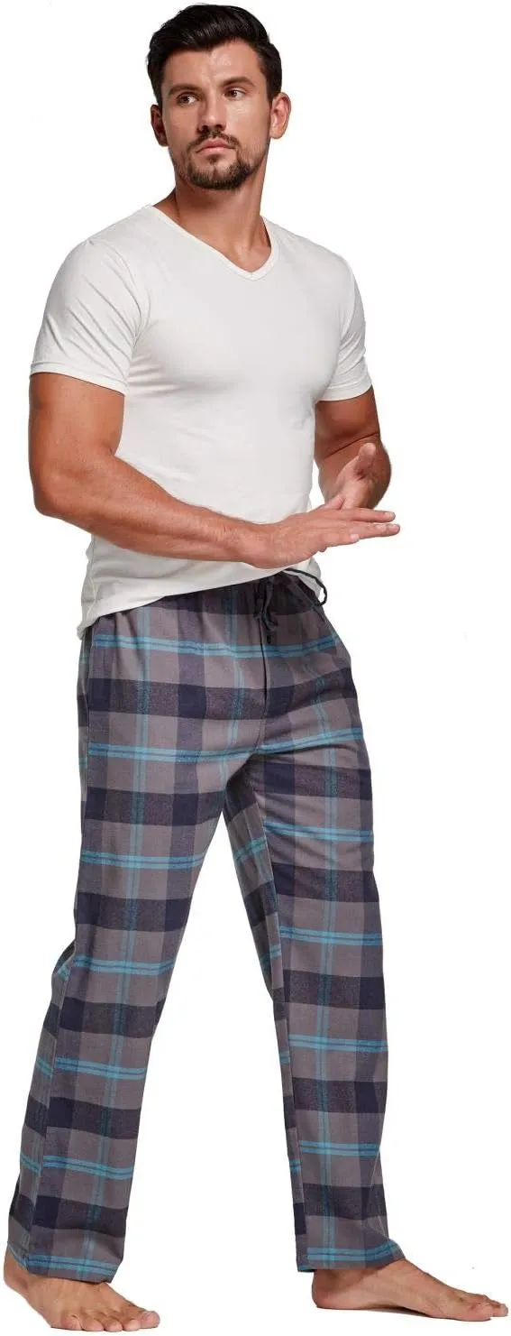 Men's 100% Cotton Super Soft Flannel Plaid Pajama Pants