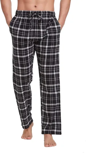 Men's 100% Cotton Super Soft Flannel Plaid Pajama Pants
