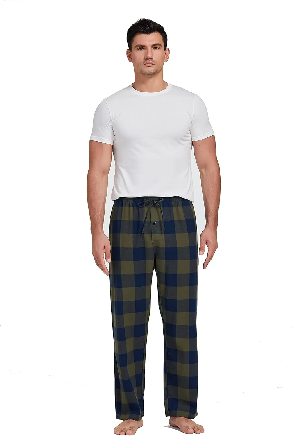 Men's 100% Cotton Super Soft Flannel Plaid Pajama Pants