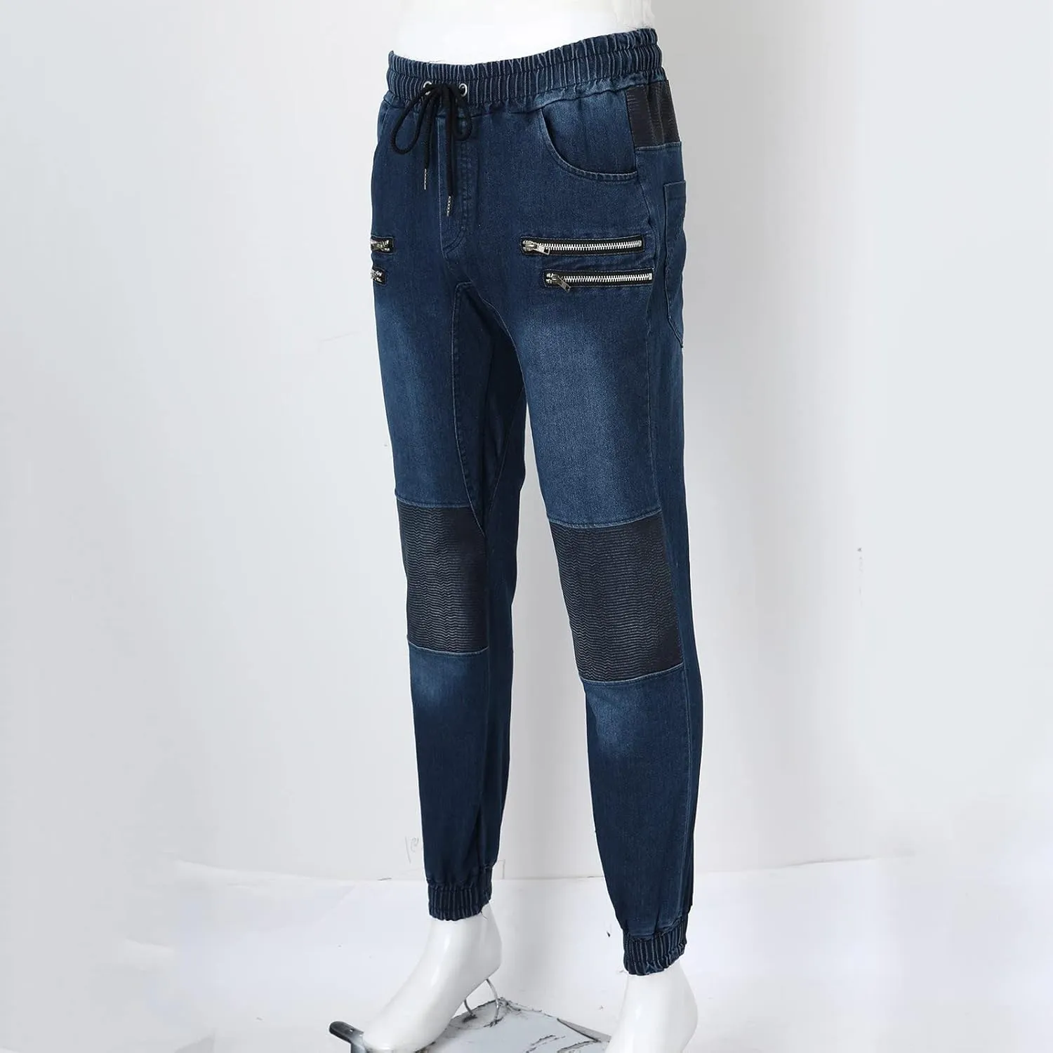 Men's Classic Relaxed Fit Waist Solid Color Slim Toe Jeans Loose Wide Men's Pants Stretch Jeans for Men Fitted Jeans