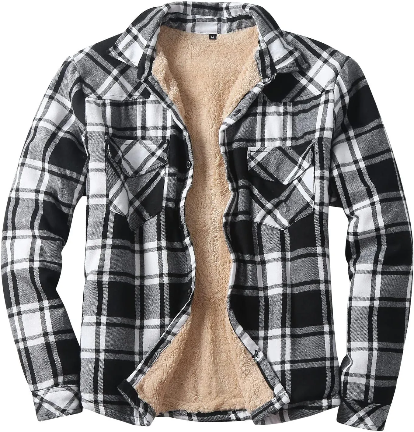 Men's Cotton Flannel Plaid Shirts Causal Long Sleeve Button Up Shirt Jackets with Pockets Classic Fit Western Shirts