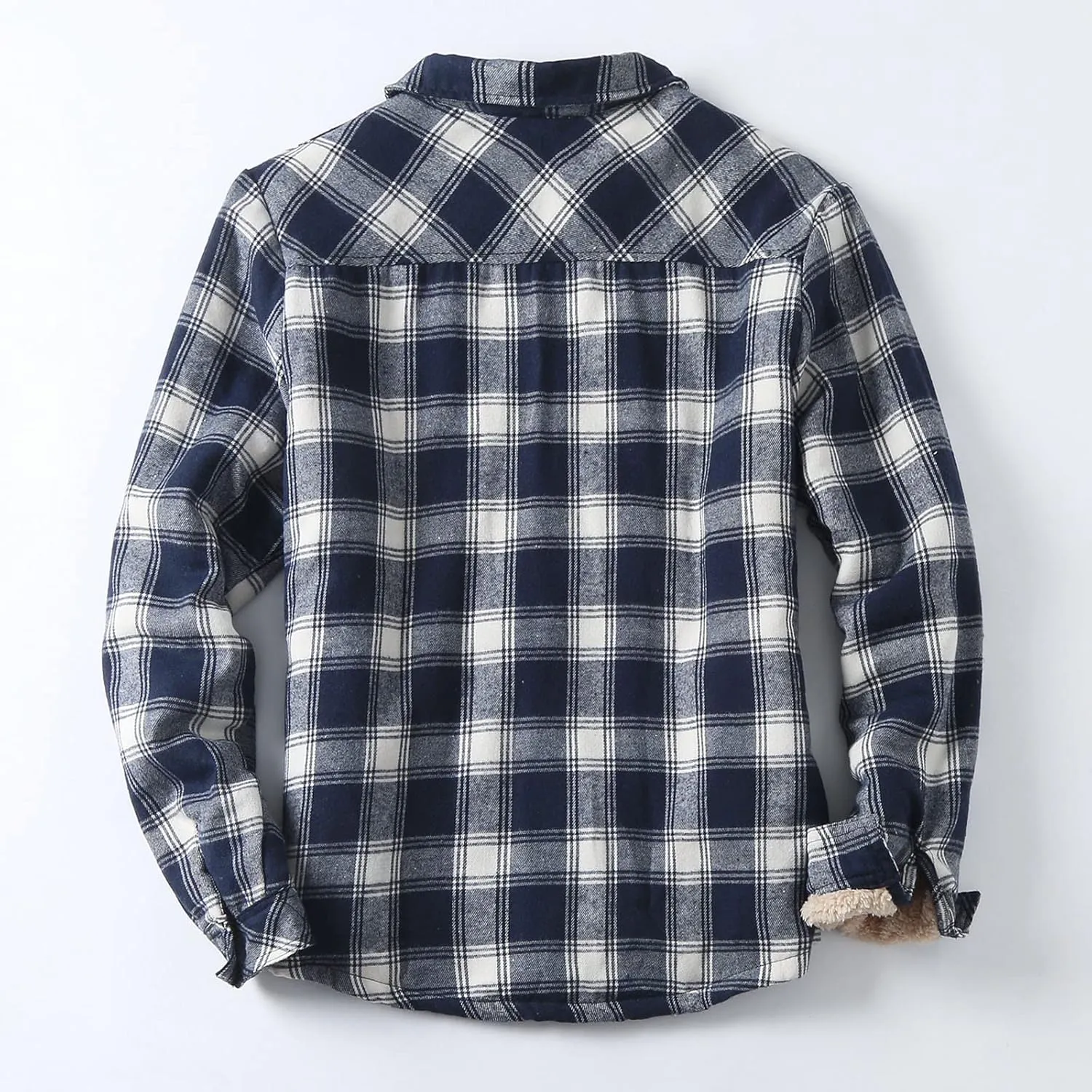 Men's Cotton Flannel Plaid Shirts Causal Long Sleeve Button Up Shirt Jackets with Pockets Classic Fit Western Shirts