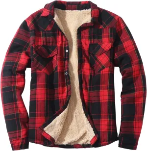 Men's Cotton Flannel Plaid Shirts Causal Long Sleeve Button Up Shirt Jackets with Pockets Classic Fit Western Shirts