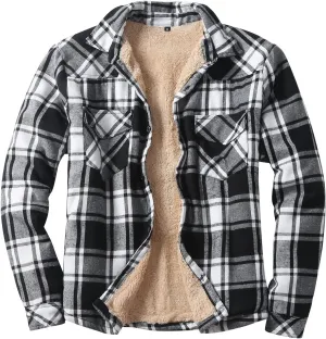 Men's Cotton Flannel Plaid Shirts Causal Long Sleeve Button Up Shirt Jackets with Pockets Classic Fit Western Shirts