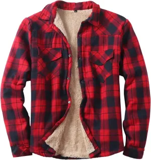 Men's Cotton Flannel Plaid Shirts Causal Long Sleeve Button Up Shirt Jackets with Pockets Classic Fit Western Shirts