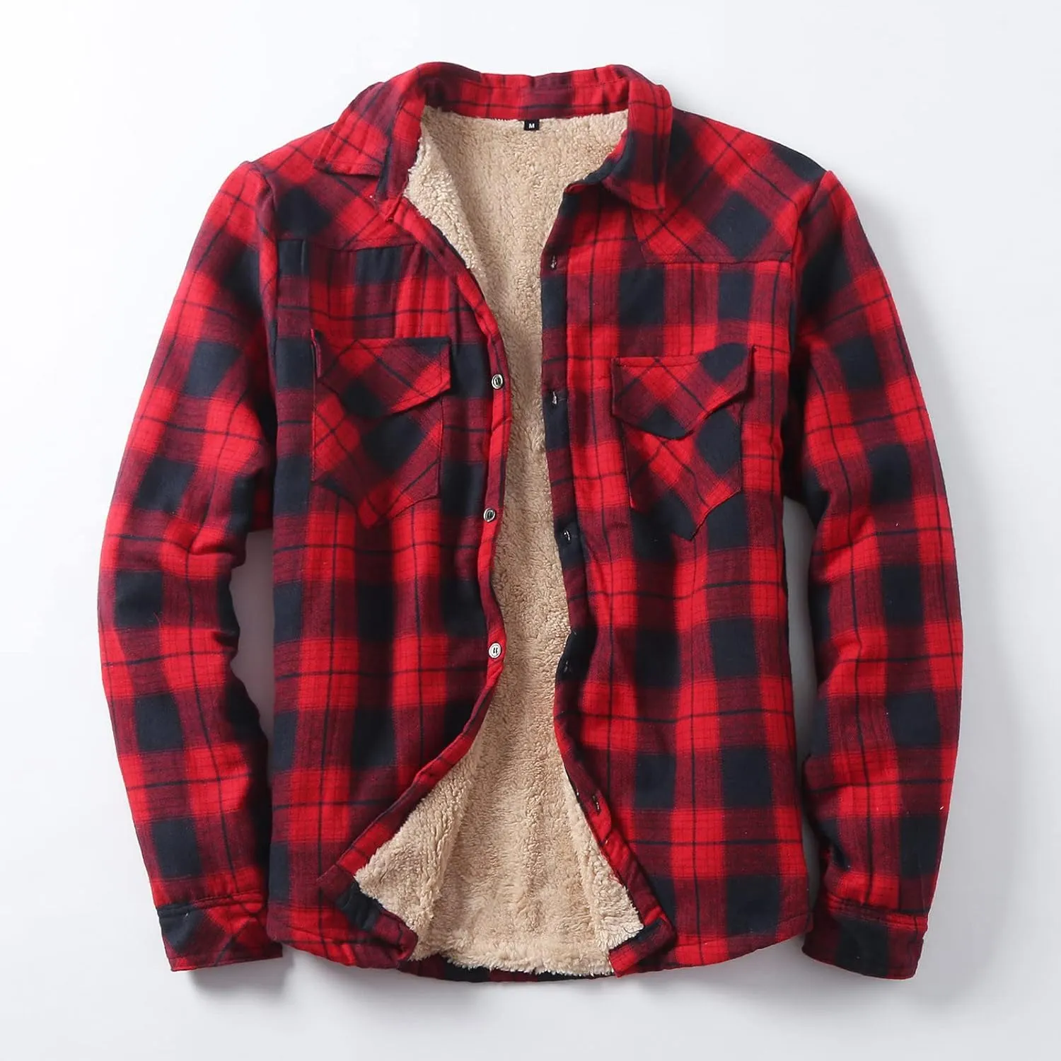 Men's Cotton Flannel Plaid Shirts Causal Long Sleeve Button Up Shirt Jackets with Pockets Classic Fit Western Shirts