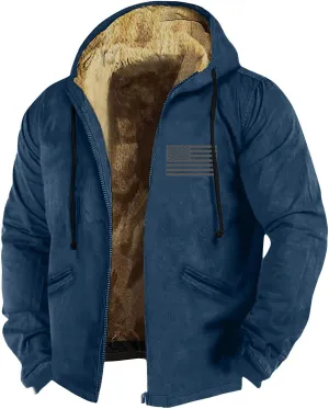 Mens Fuzzy Sherpa Jacket Long Sleeve Fleece Zip Up Coat Faux Tactical Jackets Windproof Varsity Coat Plus Size