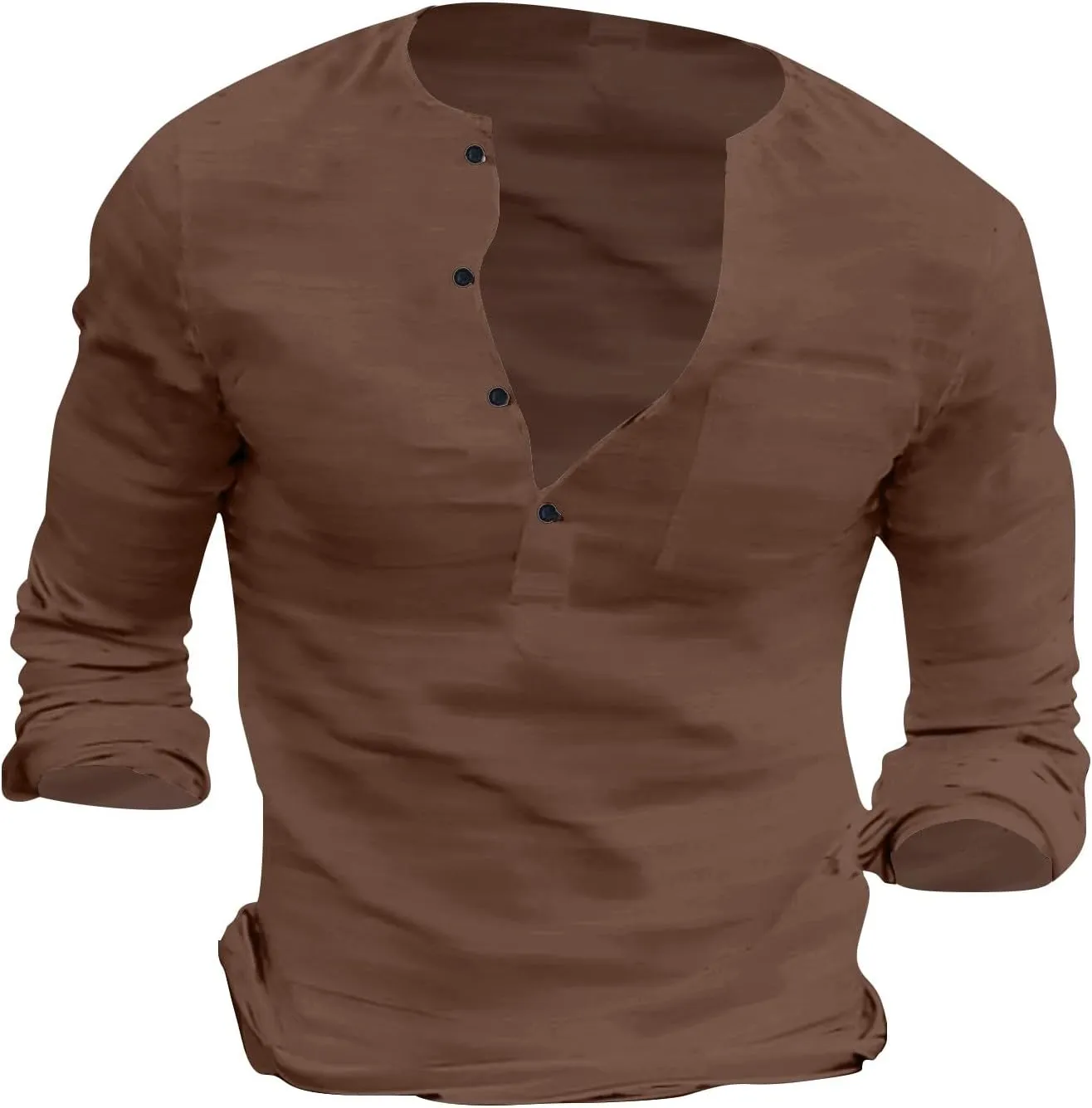Men's Henley Shirts Button Up Long Sleeve Casual Regular Fit Tshirts Hiking Summer Lightweight Sport Sleeping Tees