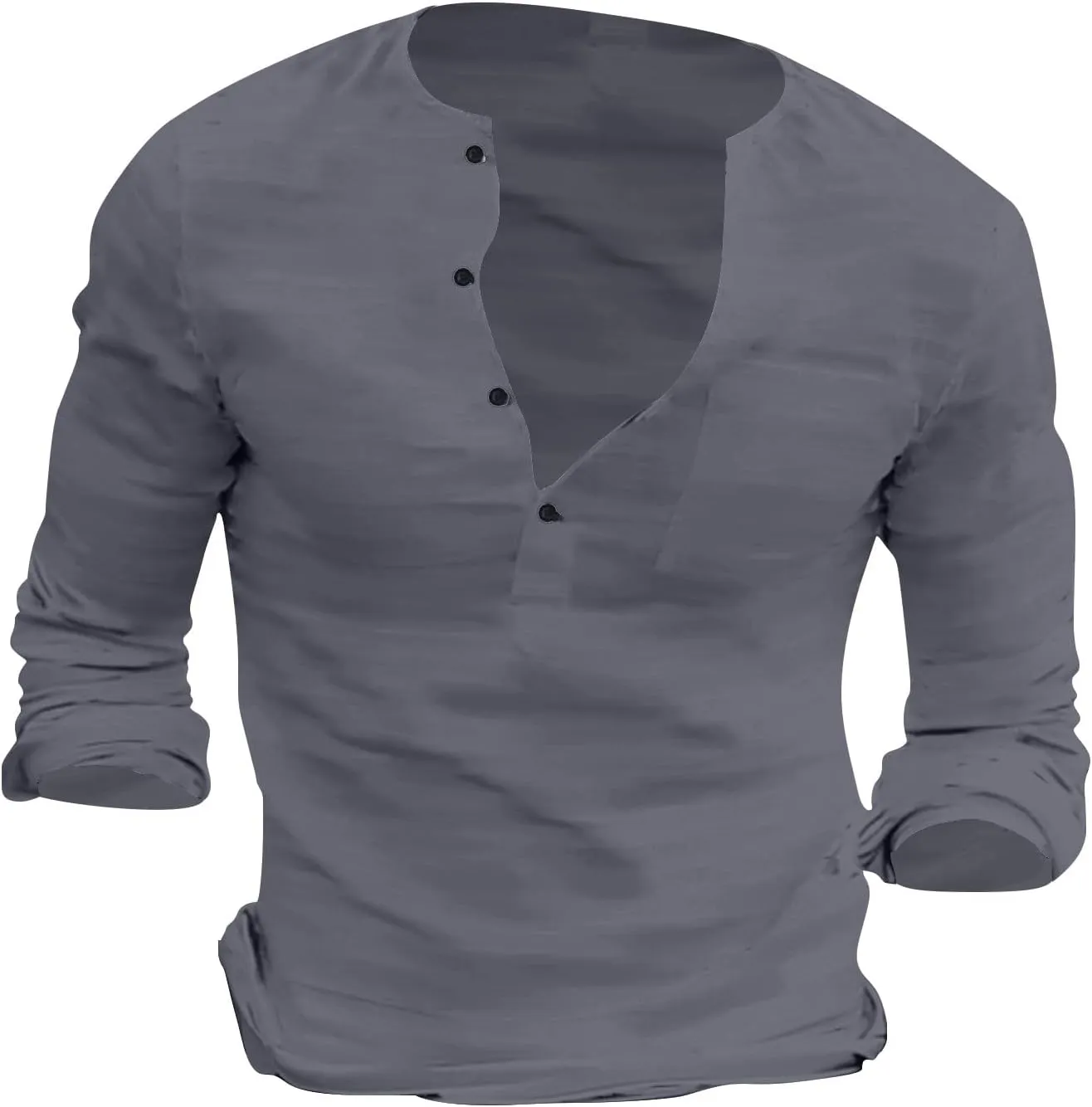 Men's Henley Shirts Button Up Long Sleeve Casual Regular Fit Tshirts Hiking Summer Lightweight Sport Sleeping Tees