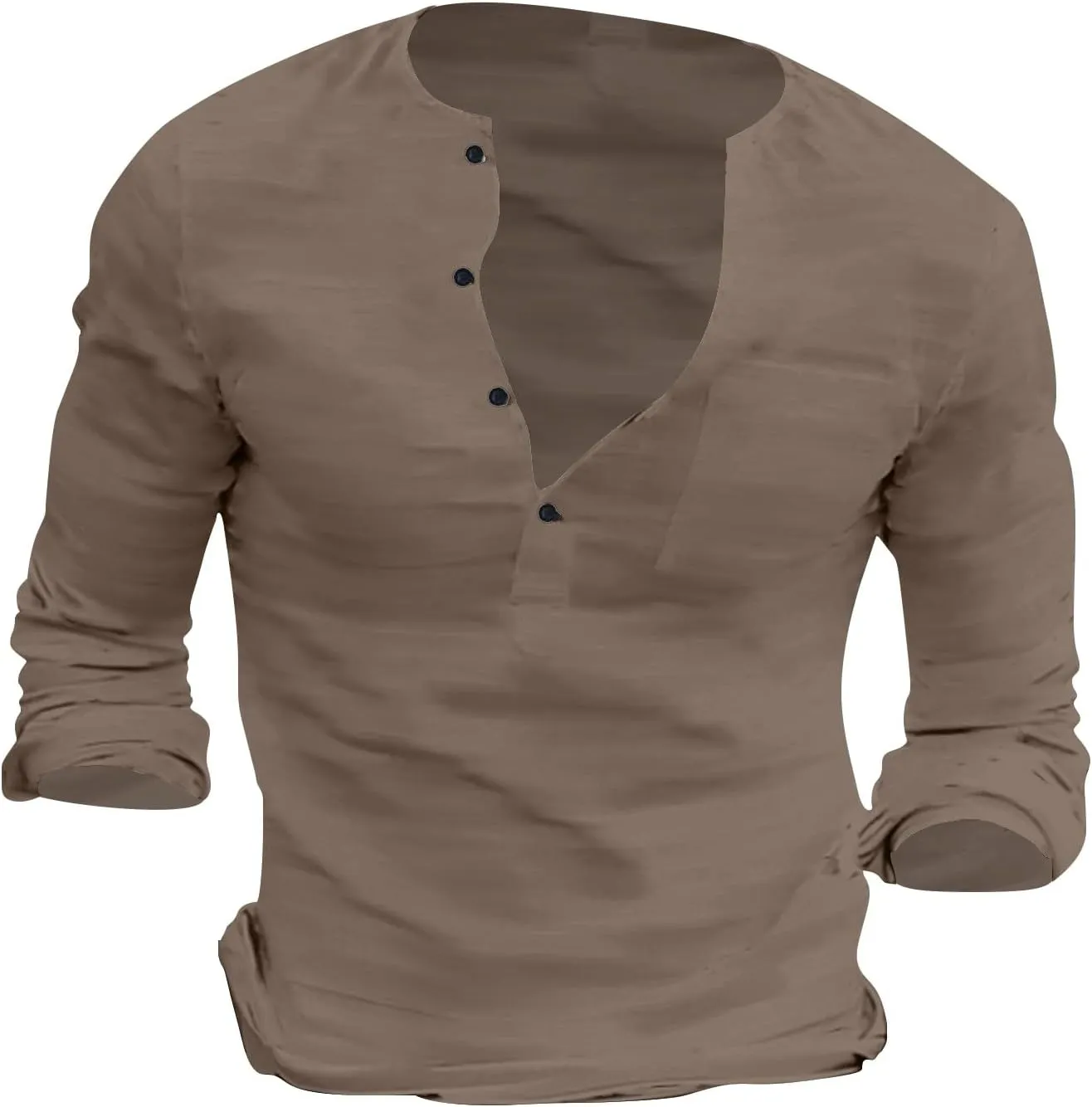 Men's Henley Shirts Button Up Long Sleeve Casual Regular Fit Tshirts Hiking Summer Lightweight Sport Sleeping Tees
