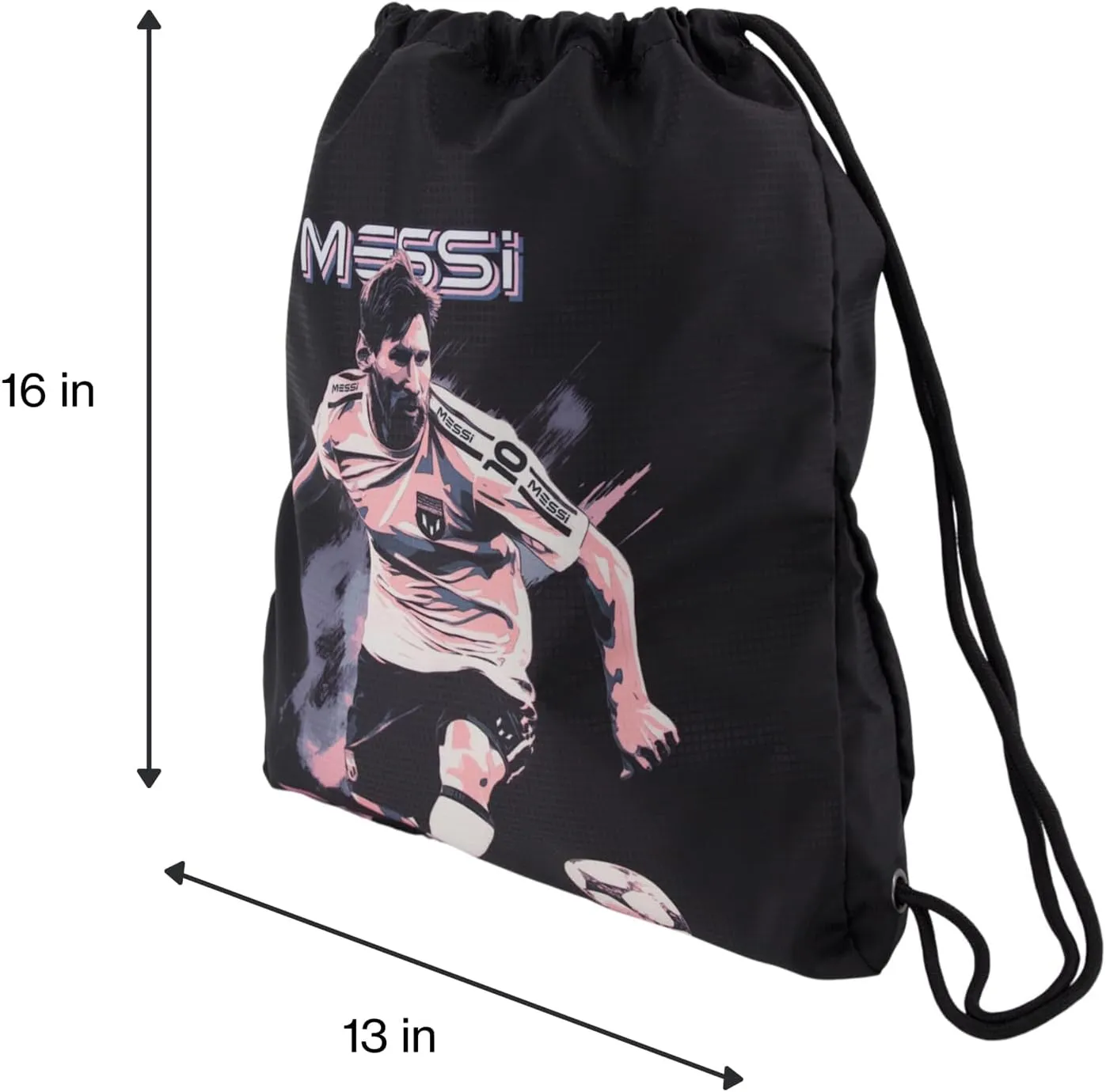 Men's Lifestyle Drawstring Bag, Side Pocket & Comfortable Straps, Black, One Size