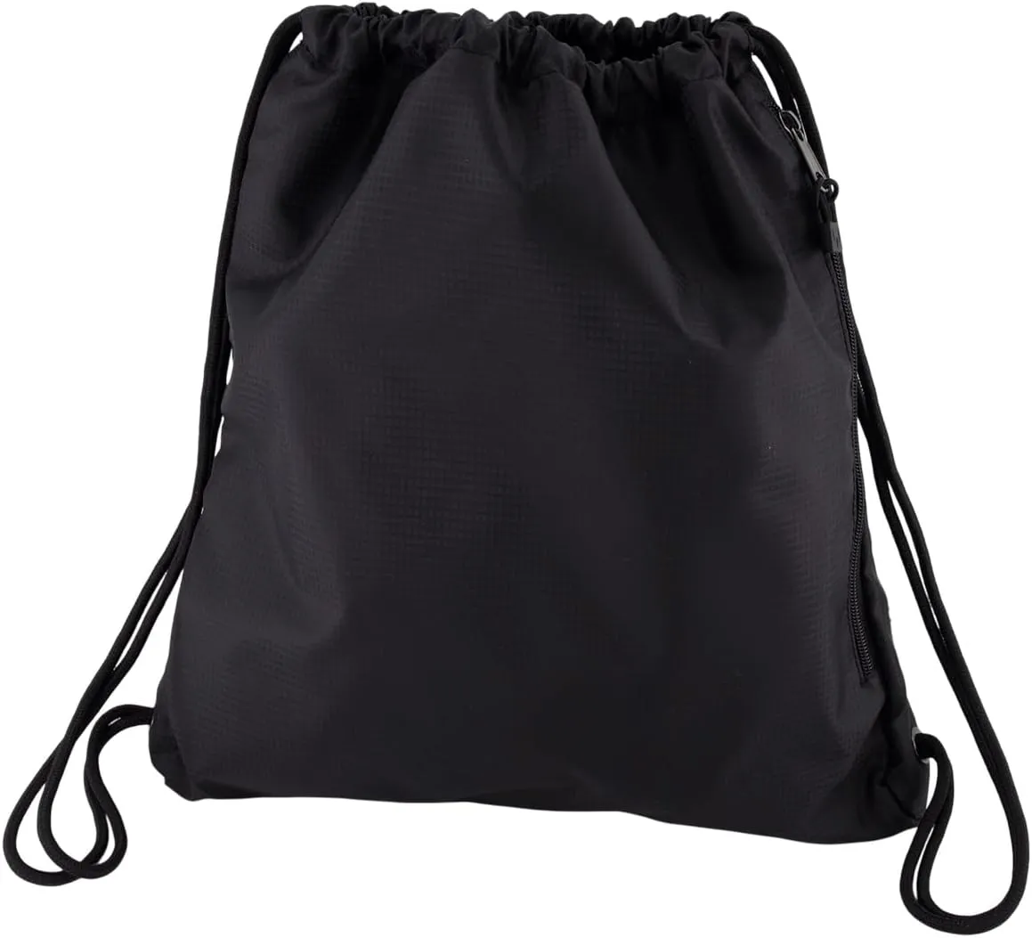 Men's Lifestyle Drawstring Bag, Side Pocket & Comfortable Straps, Black, One Size