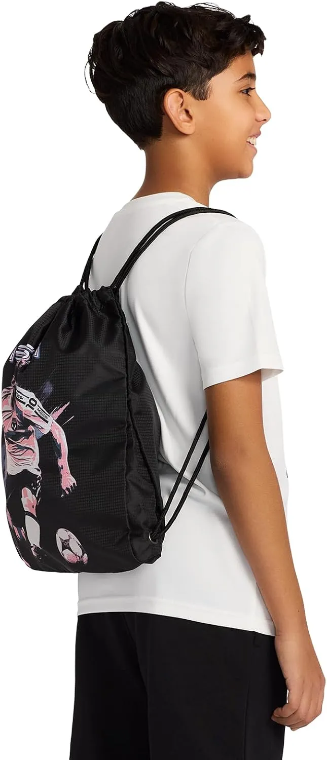 Men's Lifestyle Drawstring Bag, Side Pocket & Comfortable Straps, Black, One Size
