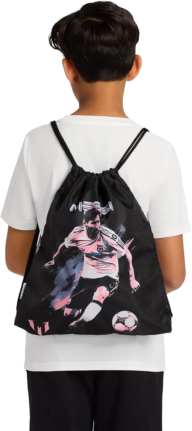 Men's Lifestyle Drawstring Bag, Side Pocket & Comfortable Straps, Black, One Size
