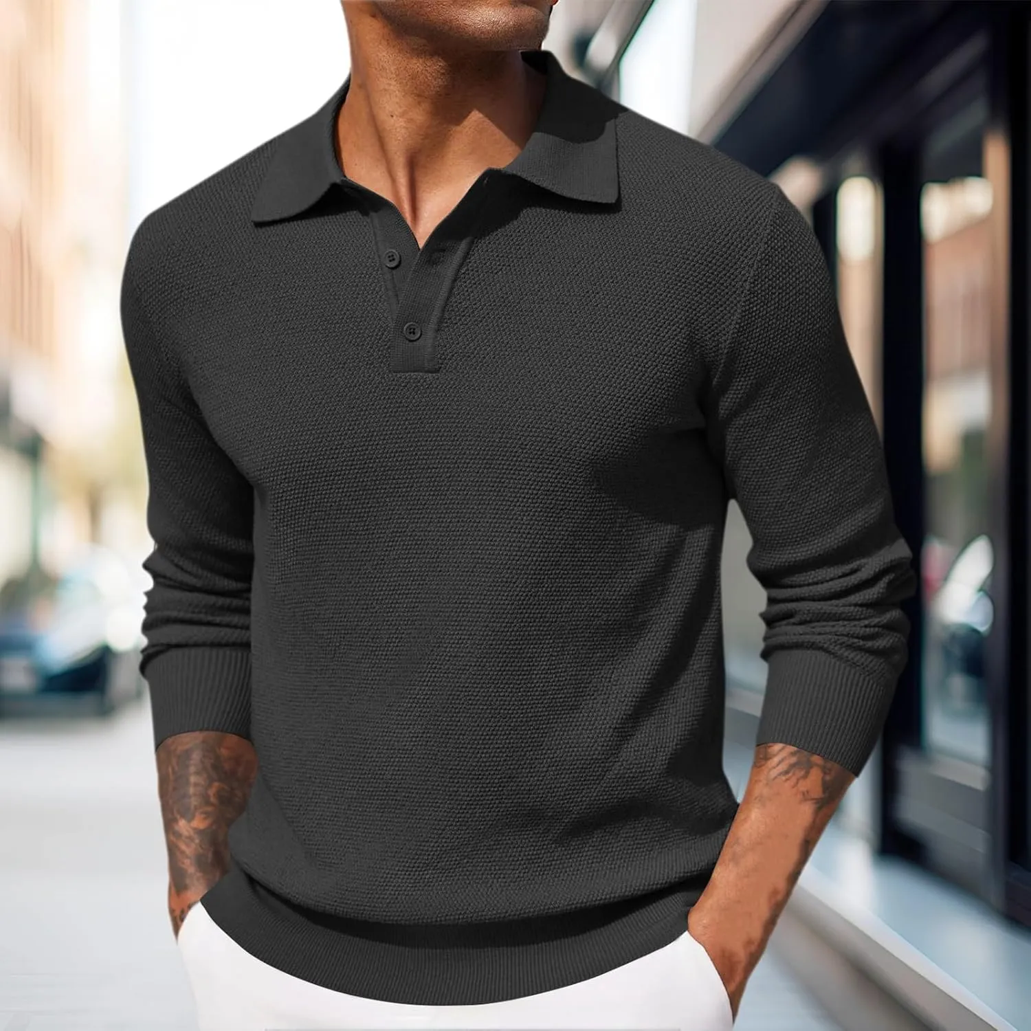 Mens Long Sleeve Tee Shirts Solid Cotton and Linen Hooded Shirt Casual Button Classic Work Shirt Men Shirt Mens