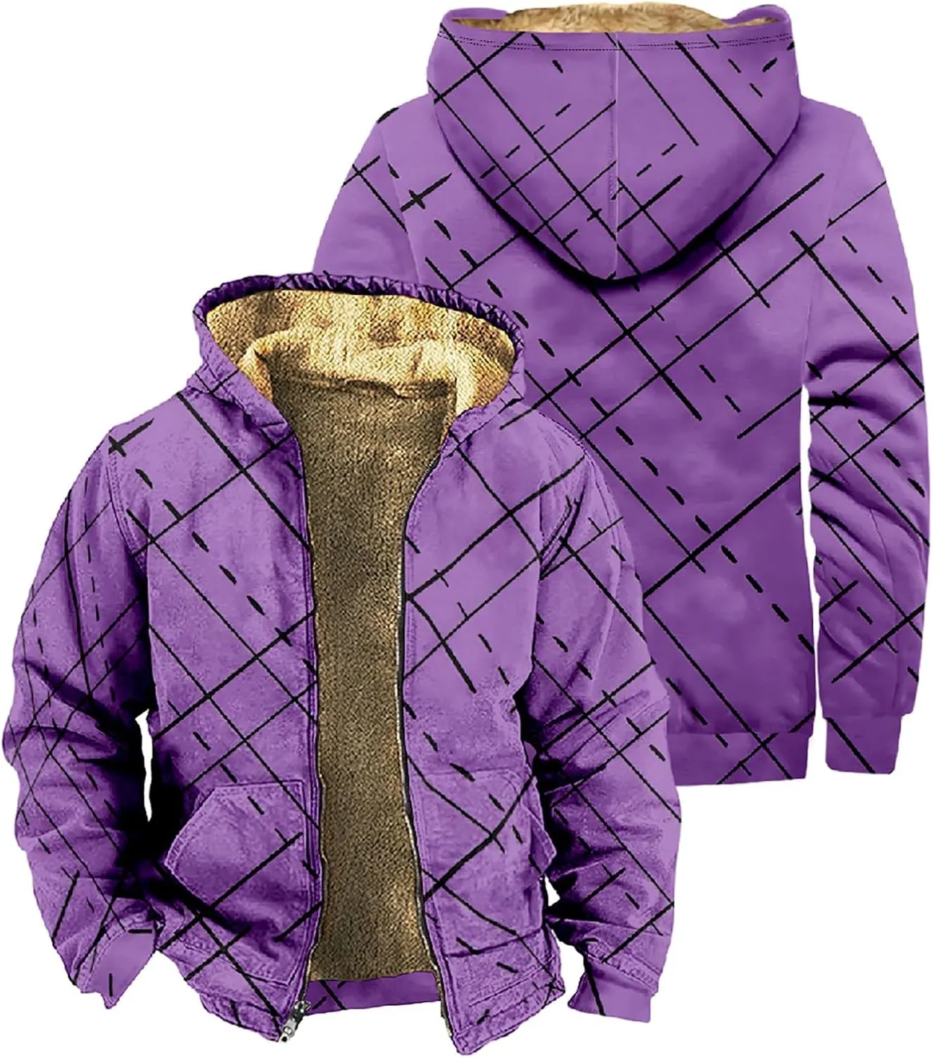 Men's Sherpa Lined Shirt Cotton Flannel Jacket Plaid Full Zip Jacket Coat Plus Size Big&Tall Coat with Pocket XS-4XL