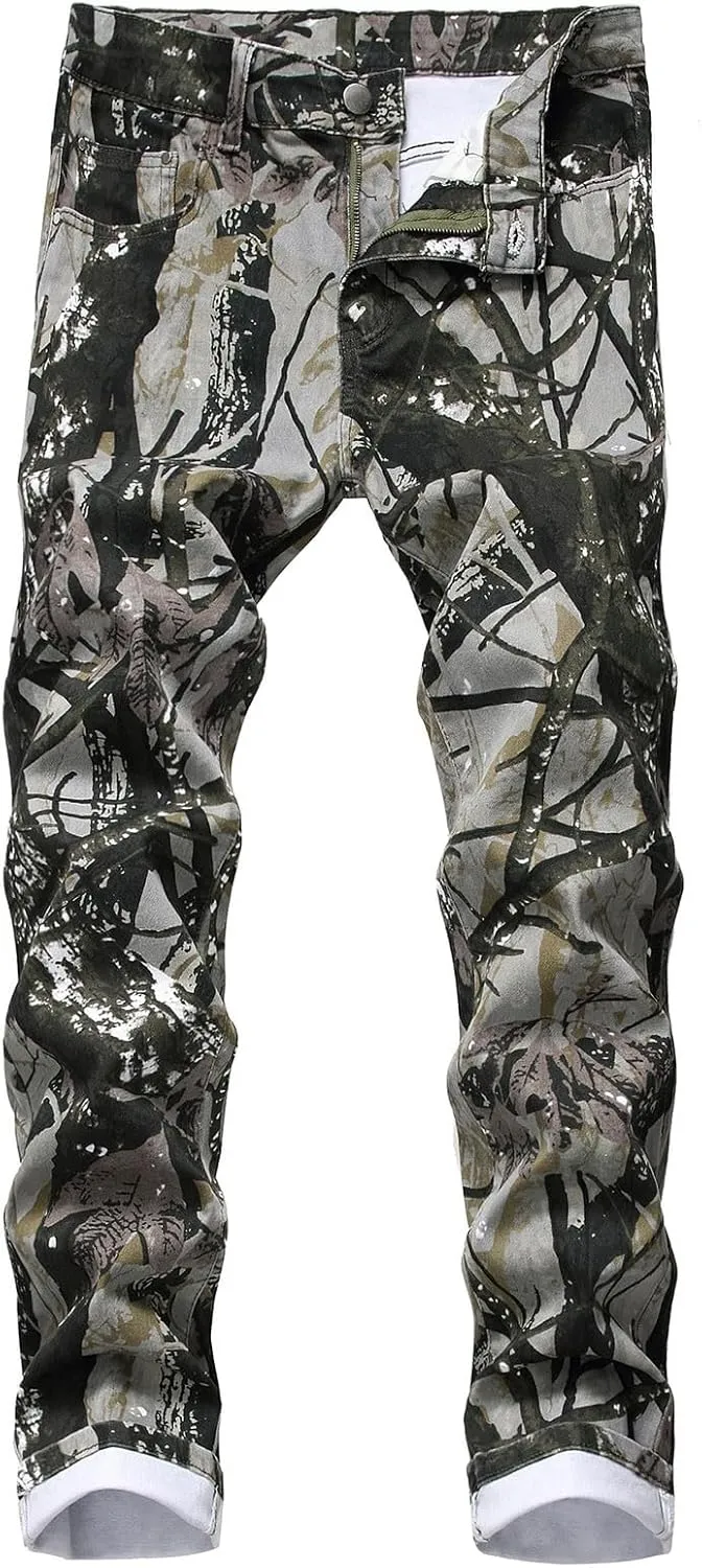 Mens Slim Fit Boot Cut Jeans Jeans Frayed Pants Distressed Rip Trousers Men Jeans Wide Jeans Men Mens
