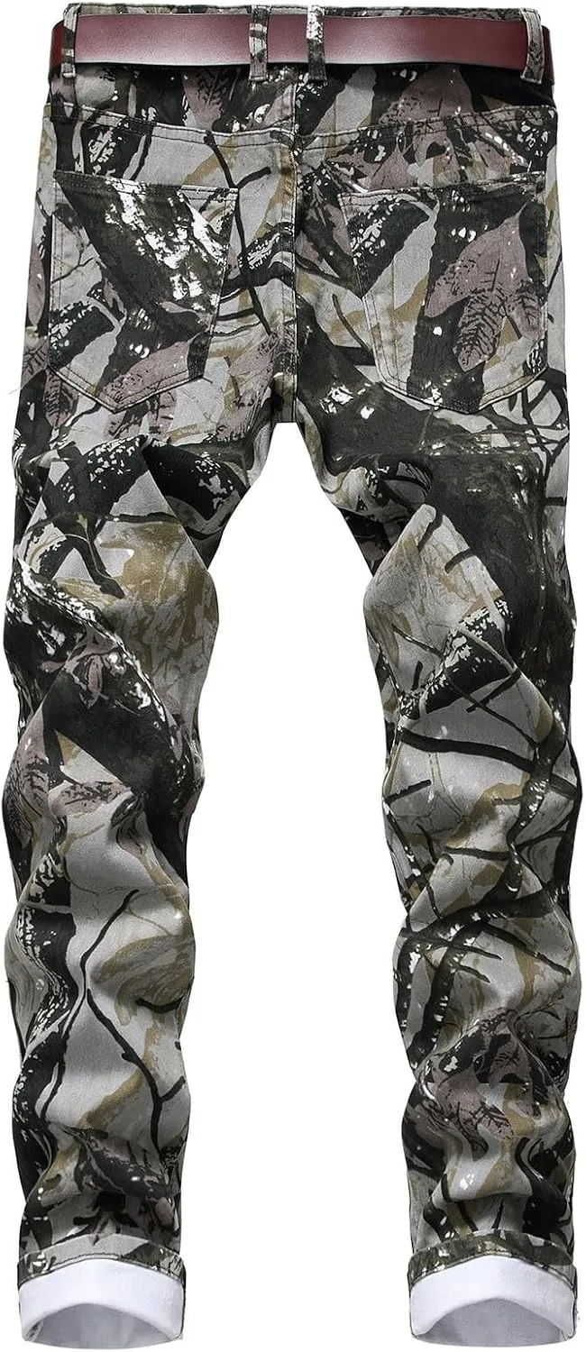 Mens Slim Fit Boot Cut Jeans Jeans Frayed Pants Distressed Rip Trousers Men Jeans Wide Jeans Men Mens