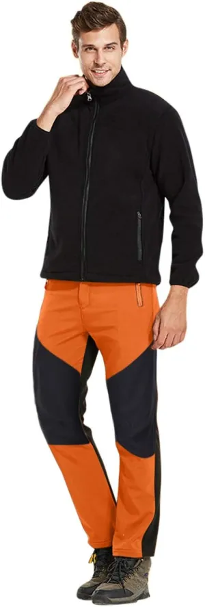 Mens Snow Ski Waterproof Softshell Snowboard Pant Outdoor Windproof Fleece Lined Warm Hiking Ski Snow Pant Camping Pant