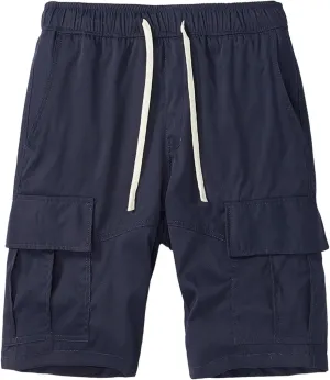 Men's Stretch Cargo Shorts Casual Drawstring Classic Relaxed Fit Summer Hiking Bermuda Shorts with Multi Pockets