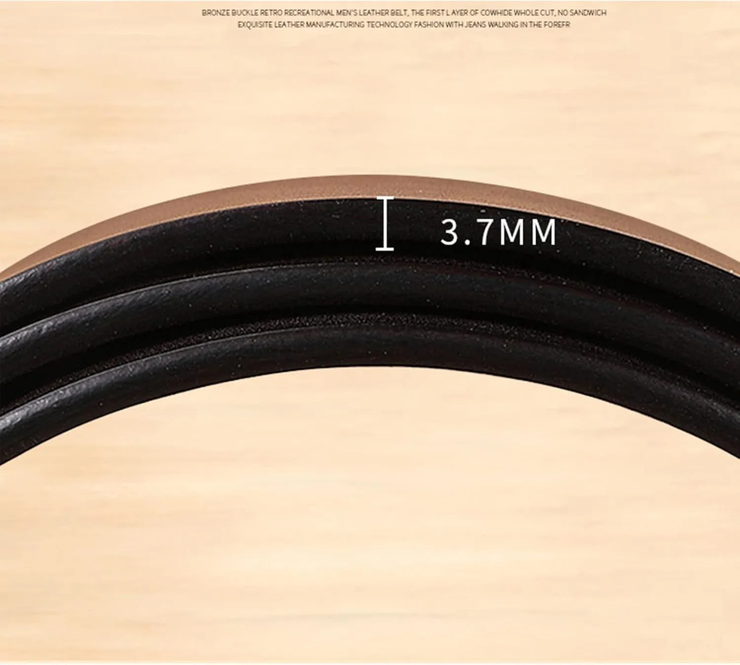 Metal Free Belt,Hypoallergenic Belts for Men, Men's No-Scratch Mechanic Belt ​Casual Rugged Belts,Black,125CM/49.2''