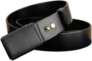 Metal Free Belt,Hypoallergenic Belts for Men, Men's No-Scratch Mechanic Belt ​Casual Rugged Belts,Black,125CM/49.2''