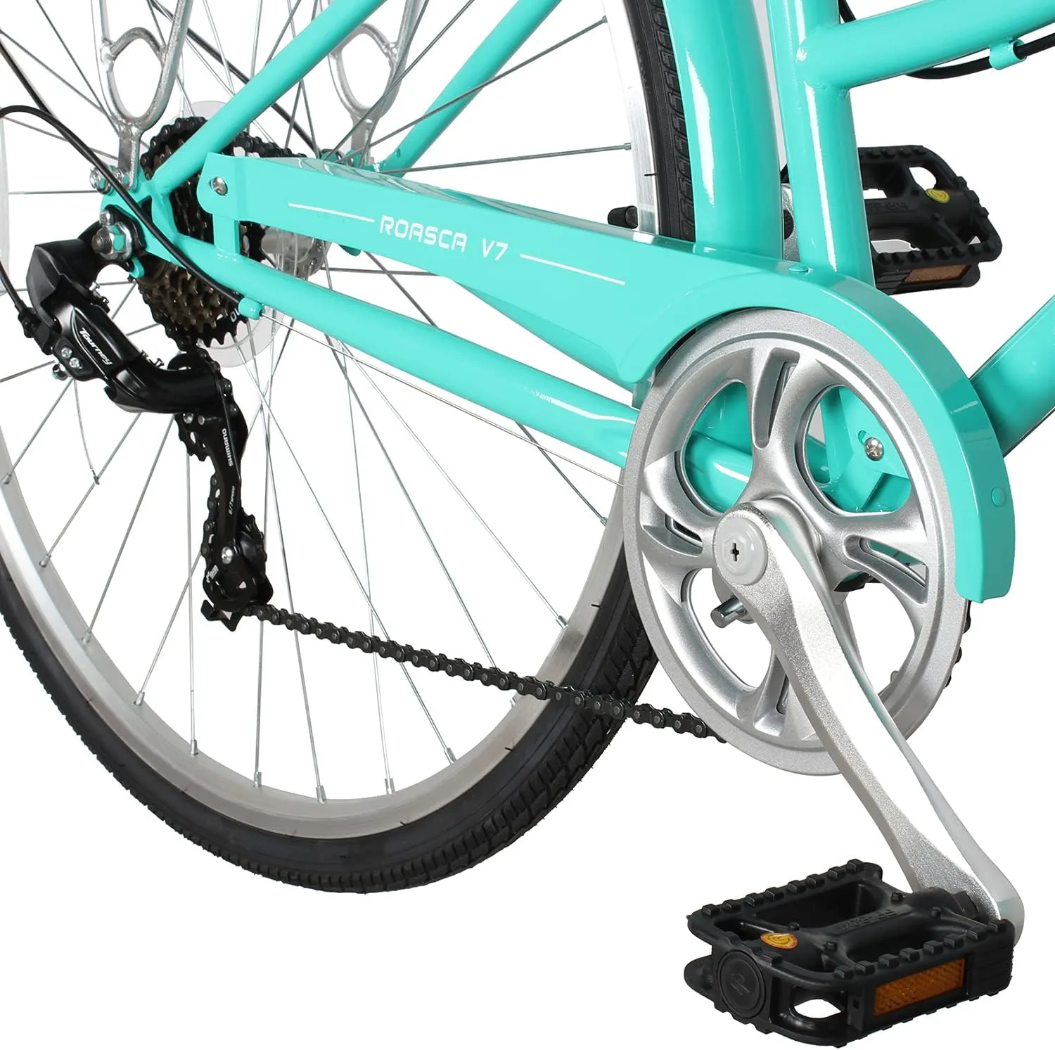 MICARGI 24/26 Inch Adult Cruiser Bicycle Hybrid Bike 1/7 Speeds Commuter Bike for Women, Men, Seniors,Step-Through or Step-Over Bike Steel Frame Multi Colors Style