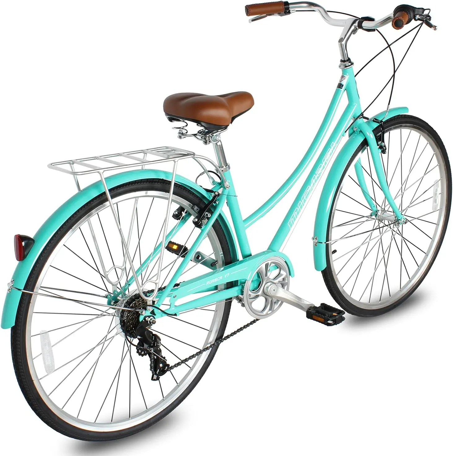 MICARGI 24/26 Inch Adult Cruiser Bicycle Hybrid Bike 1/7 Speeds Commuter Bike for Women, Men, Seniors,Step-Through or Step-Over Bike Steel Frame Multi Colors Style
