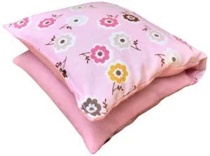 Microwave Heating Pad with Flaxseed and Dried Herbs, Cold Therapy Pack, Ice Pack, Microwavable Hot Cold Warming Bag, Pink Flowers