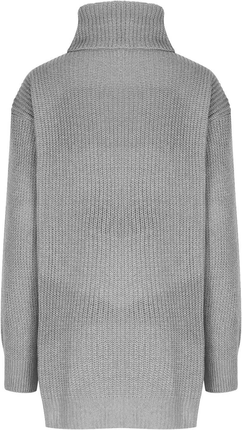 Midi Sweater Dress for Women Fall Fashion Long Sleeve High Neck Solid Pullover Dresses Causal Dressy Club Party Dress