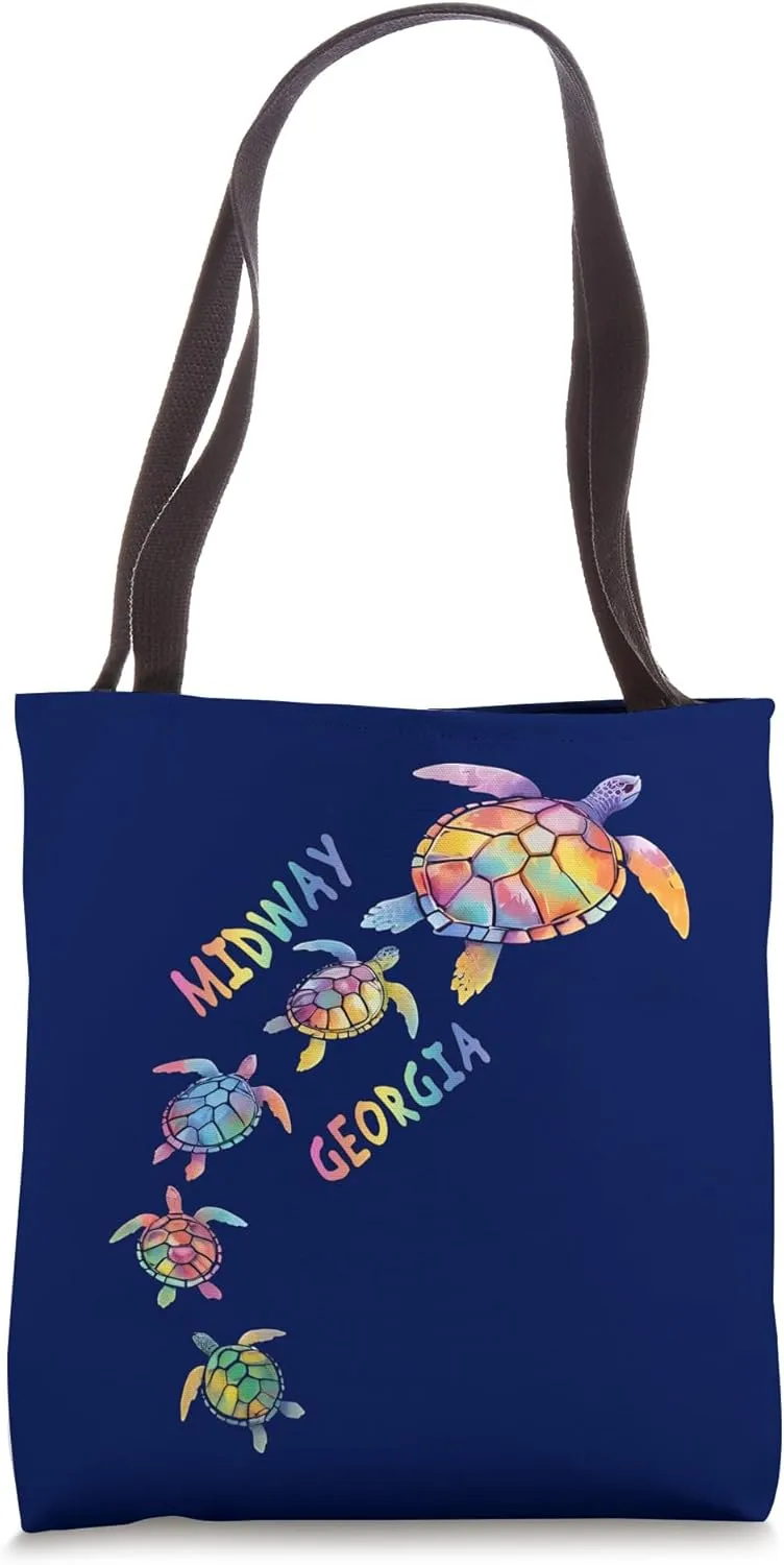 Midway Georgia Sea Turtle Lover Beach Vacation Tote Bag