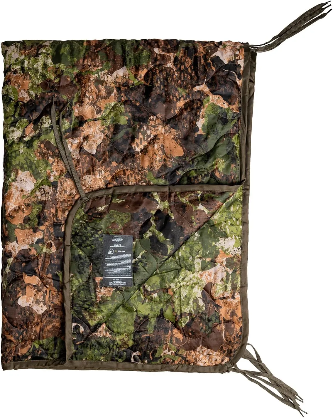 Mil-Tec Ripstop Poncho Liner - Lightweight Portable Durable Polyester Versatile Poncho Liner - Can be Used as Comforter, Blanket, Ground Mat, Sleeping Bag - Carry Bag Included - Phantomleaf WASP I Z3A