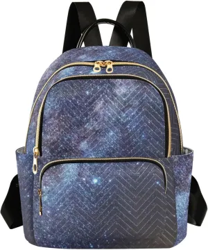 Milky Way Print Trendy Backpack Purse for Women and Anti-theft Ladies Shoulder Travel Daypacks Bags